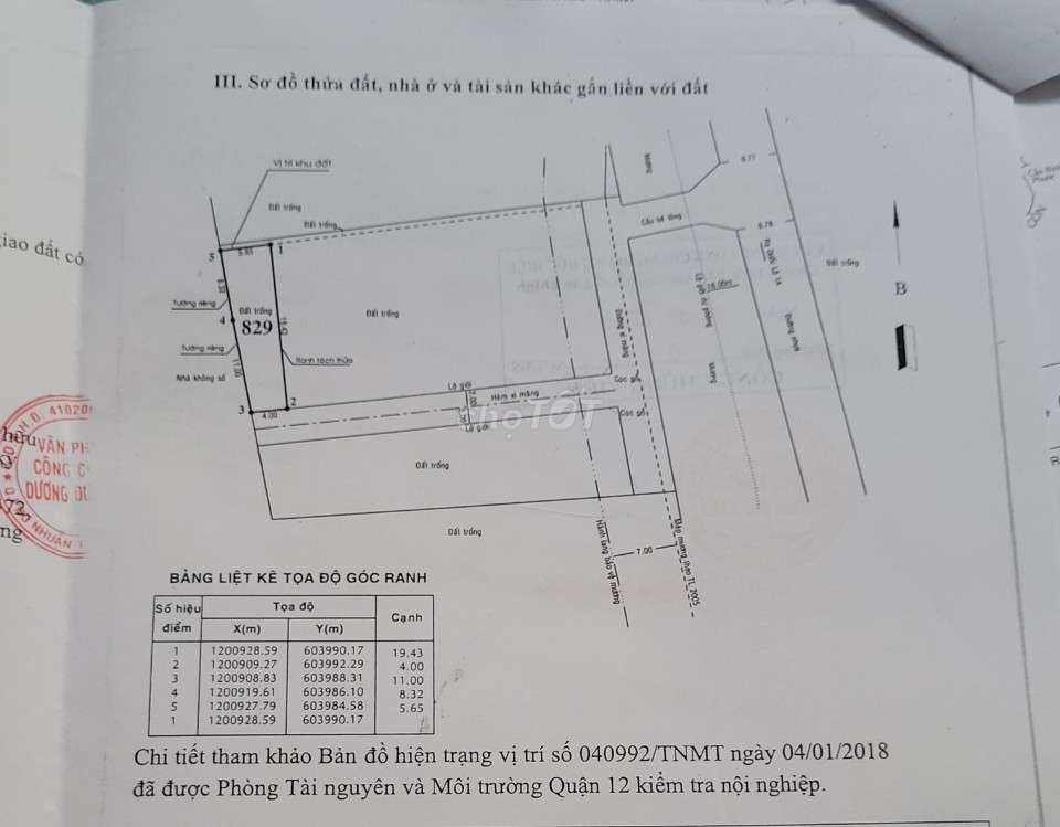 Land for sale in An Phu Dong district 12
